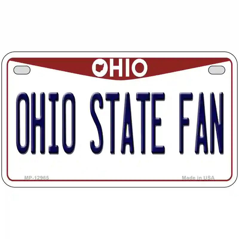 Ohio State Fan Novelty Metal License Plate 7" x 4" (MP)