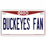 Buckeyes Fan Novelty Metal License Plate 7" x 4" (MP)