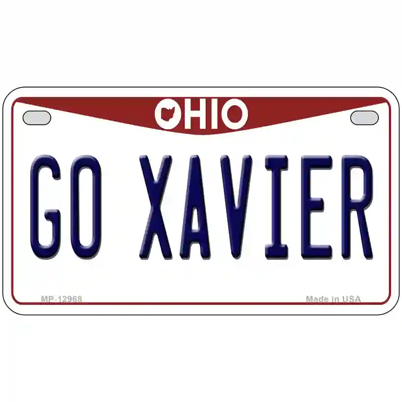 Go Xavier Novelty Metal License Plate 7" x 4" (MP)