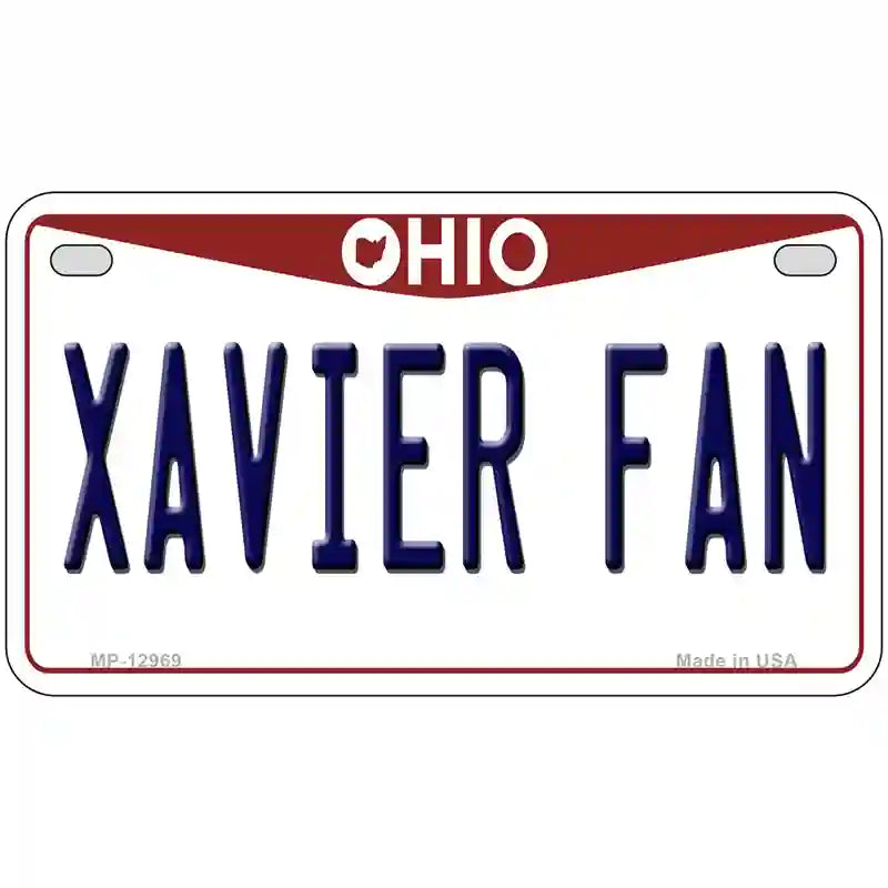 Xavier Fan Novelty Metal License Plate 7" x 4" (MP)