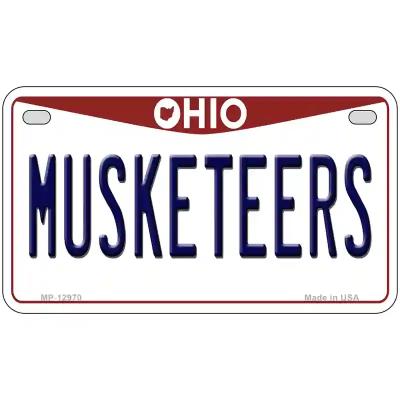 Musketeers Novelty Metal License Plate 7" x 4" (MP)