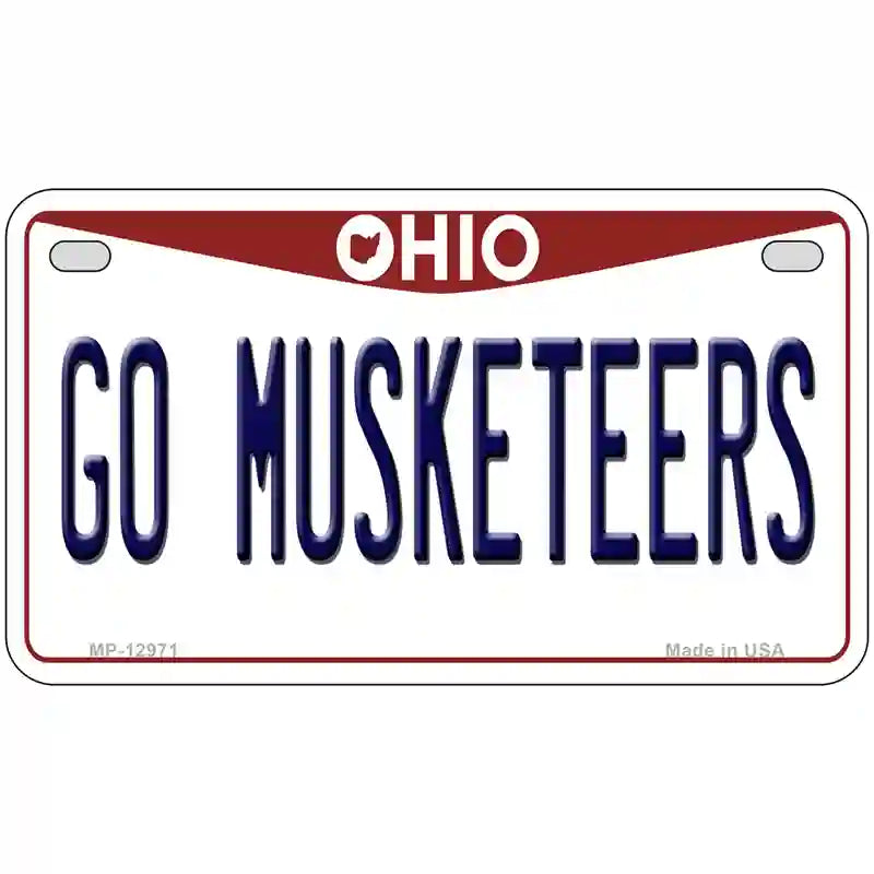 Go Musketeers Novelty Metal License Plate 7" x 4" (MP)