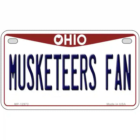 Musketeers Fan Novelty Metal License Plate 7" x 4" (MP)