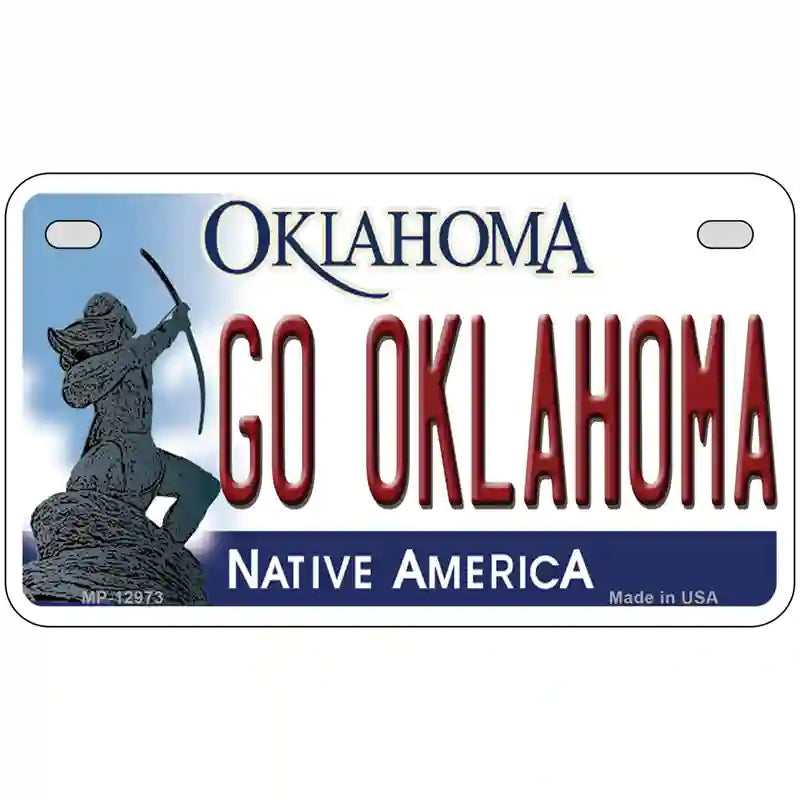 Go Oklahoma Novelty Metal License Plate 7" x 4" (MP)