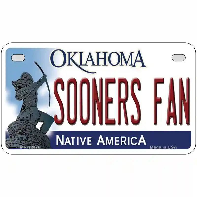 Sooners Fan Novelty Metal License Plate 7" x 4" (MP)
