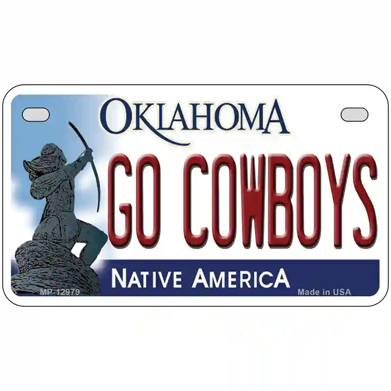 Go Cowboys Novelty Metal License Plate 7" x 4" (MP)