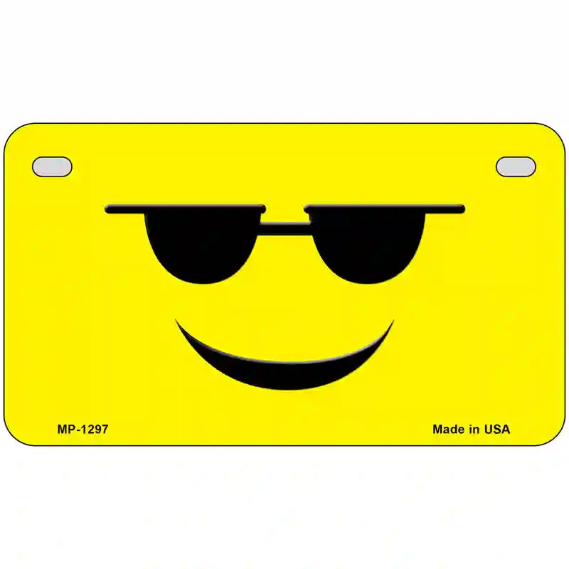 Sunglasses Cool Smiley Novelty Metal License Plate 7" x 4" (MP)