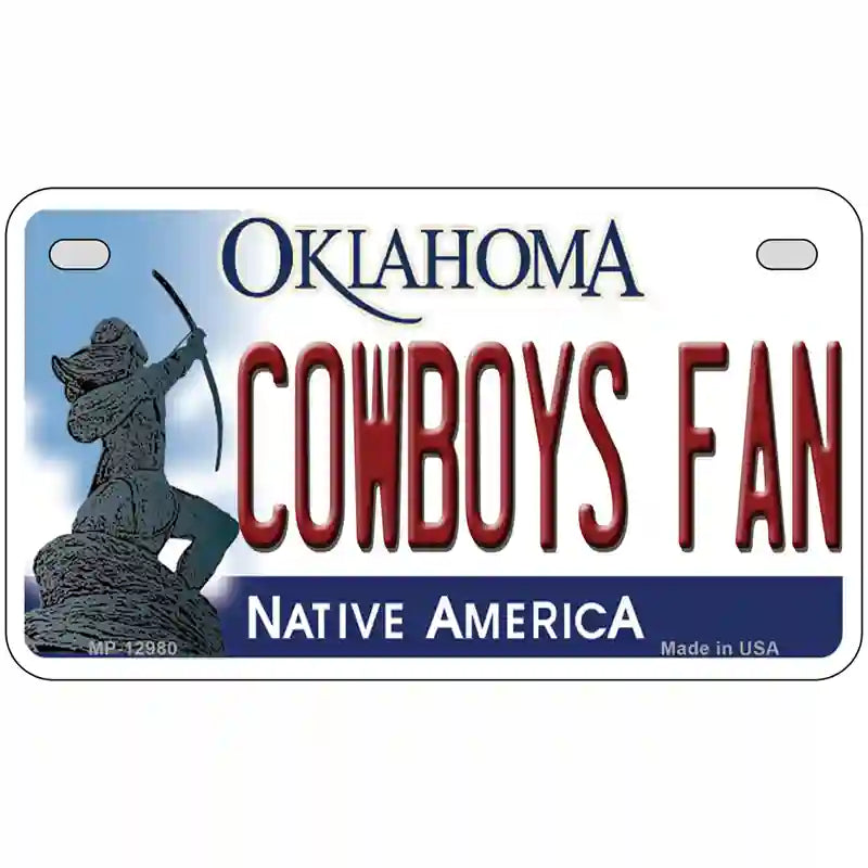 Cowboys Fan Novelty Metal License Plate 7" x 4" (MP)