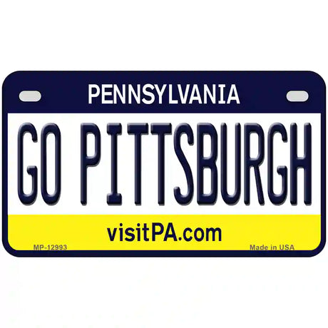 Go Pittsburgh Novelty Metal License Plate 7" x 4" (MP)