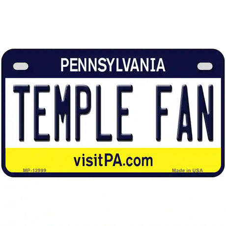 Temple Fan Novelty Metal License Plate 7" x 4" (MP)