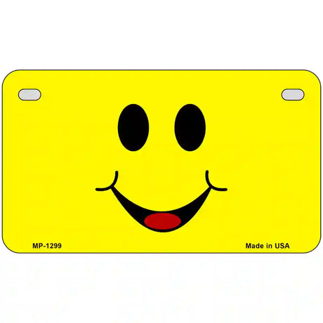 Happy Smiley Novelty Metal License Plate 7" x 4" (MP)