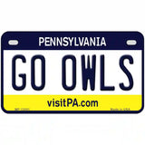 Go Owls Novelty Metal License Plate 7" x 4" (MP)