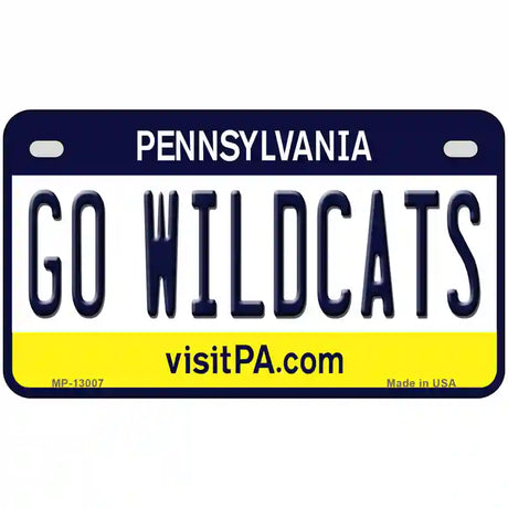 Go Wildcats Pennsylvania Novelty Metal License Plate 7" x 4" (MP)