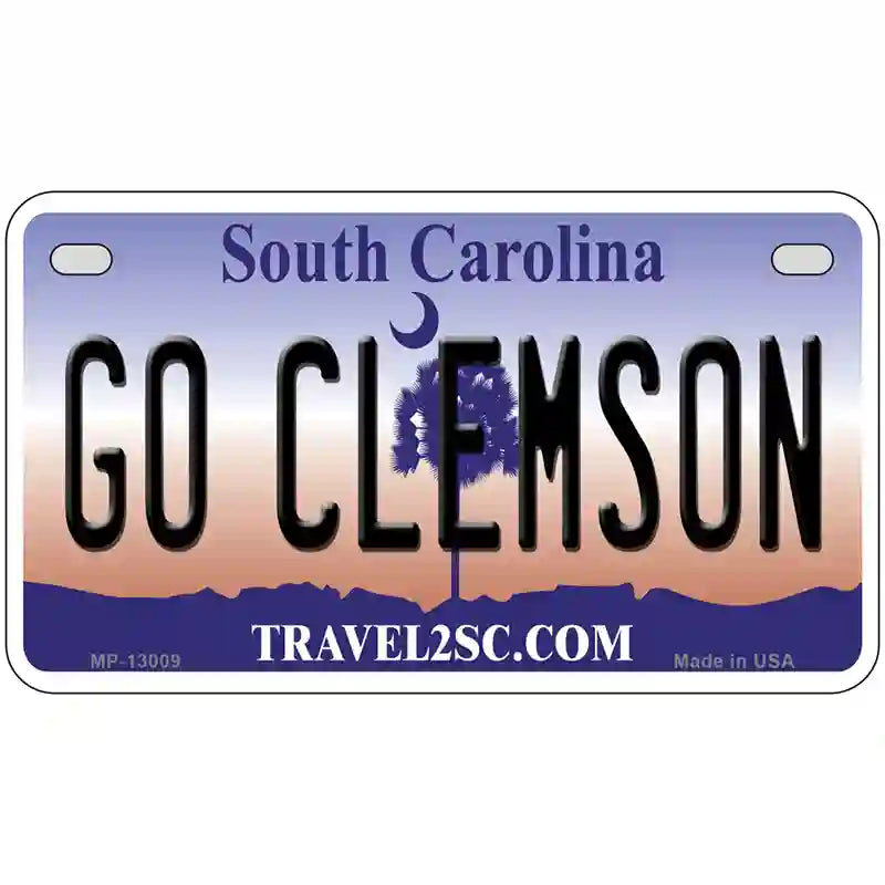 Go Clemson Novelty Metal License Plate 7" x 4" (MP)