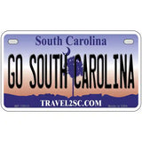 Go South Carolina Novelty Metal License Plate 7" x 4" (MP)