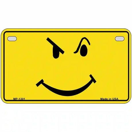 Defiant Smiley Novelty Metal License Plate 7" x 4" (MP)