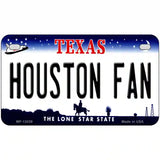 Houston Fan Novelty Metal License Plate 7" x 4" (MP)