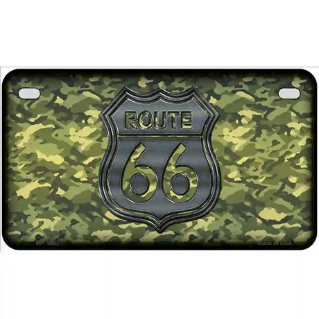 Route 66 Camouflage Novelty Metal License Plate 7" x 4" (MP)