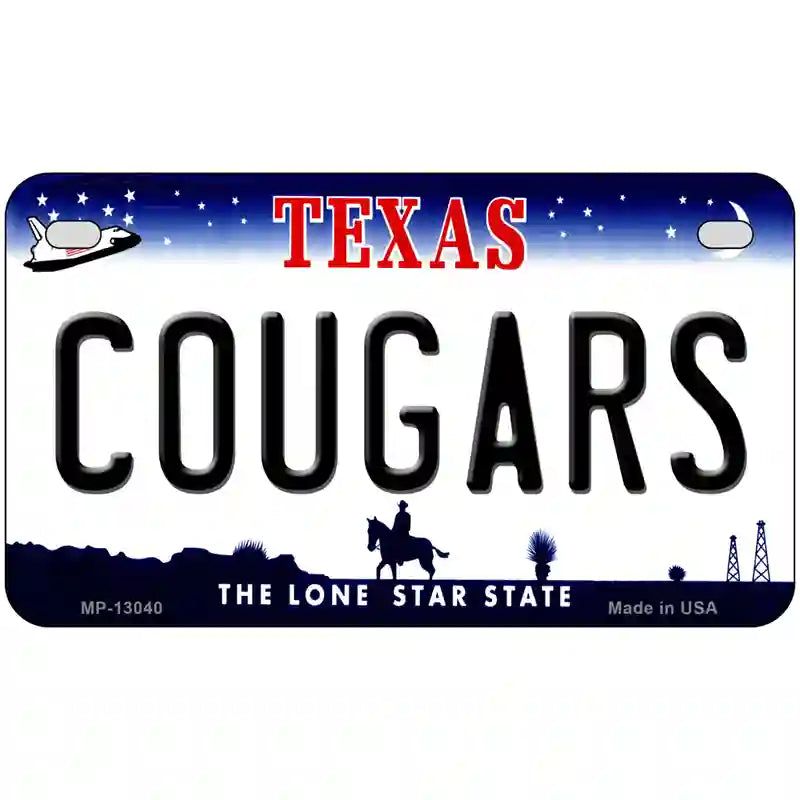 Cougars Novelty Metal License Plate 7" x 4" (MP)