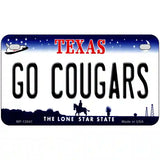 Go Cougars Novelty Metal License Plate 7" x 4" (MP)