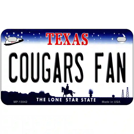 Cougars Fan Novelty Metal License Plate 7" x 4" (MP)