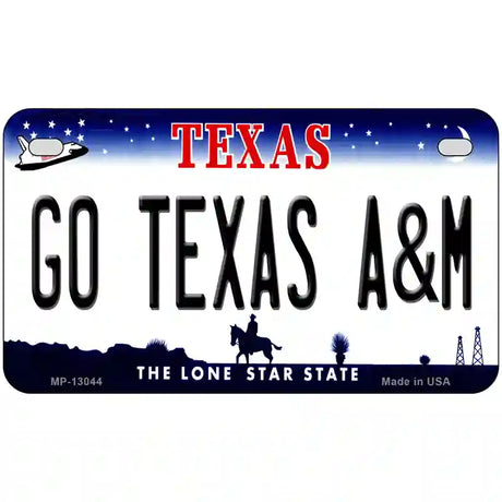 Go Texas A&M Novelty Metal License Plate 7" x 4" (MP)