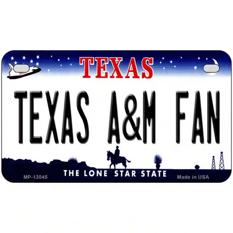 Texas A&M Fan Novelty Metal License Plate 7" x 4" (MP)