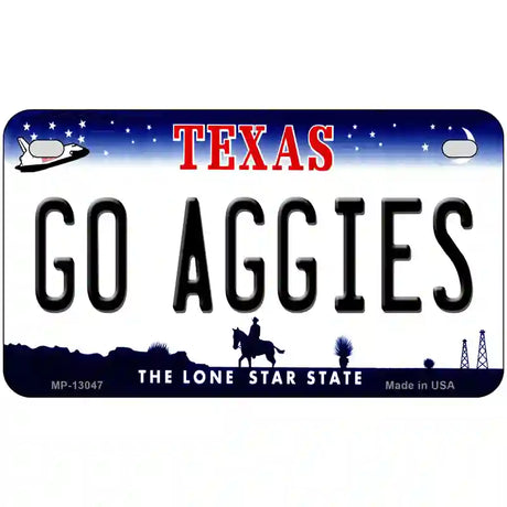 Go Aggies Texas Novelty Metal License Plate 7" x 4" (MP)