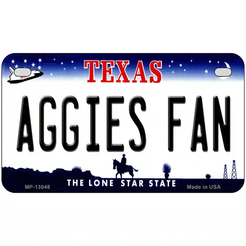 Aggies Fan Texas Novelty Metal License Plate 7" x 4" (MP)