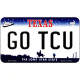 Go TCU Novelty Metal License Plate 7" x 4" (MP)