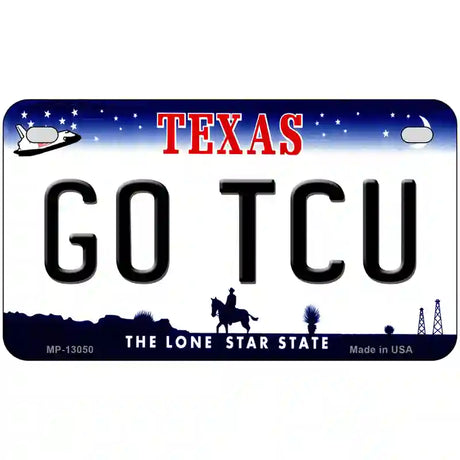 Go TCU Novelty Metal License Plate 7" x 4" (MP)