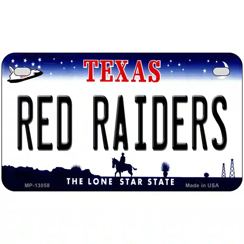 Red Raiders Novelty Metal License Plate 7" x 4" (MP)