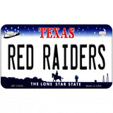 Red Raiders Novelty Metal License Plate 7" x 4" (MP)