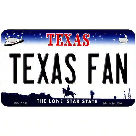 Texas Fan Novelty Metal License Plate 7" x 4" (MP)