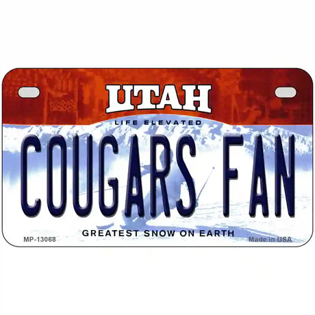 Cougars Fan BYU Novelty Metal License Plate 7" x 4" (MP)