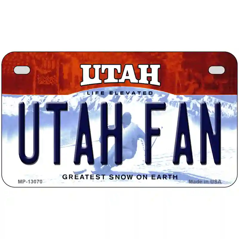 Utah Fan Novelty Metal License Plate 7" x 4" (MP)