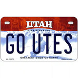 Go Utes Novelty Metal License Plate 7" x 4" (MP)