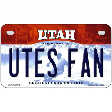 Utes Fan Novelty Metal License Plate 7" x 4" (MP)