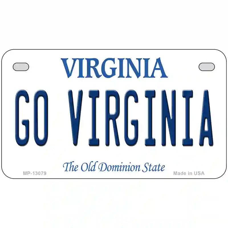 Go Virginia Novelty Metal License Plate 7" x 4" (MP)