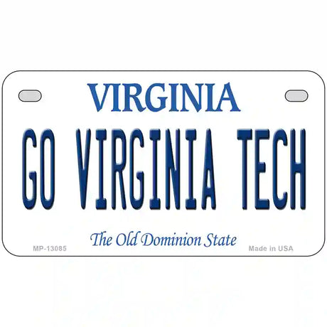 Go Virginia Tech Novelty Metal License Plate 7" x 4" (MP)