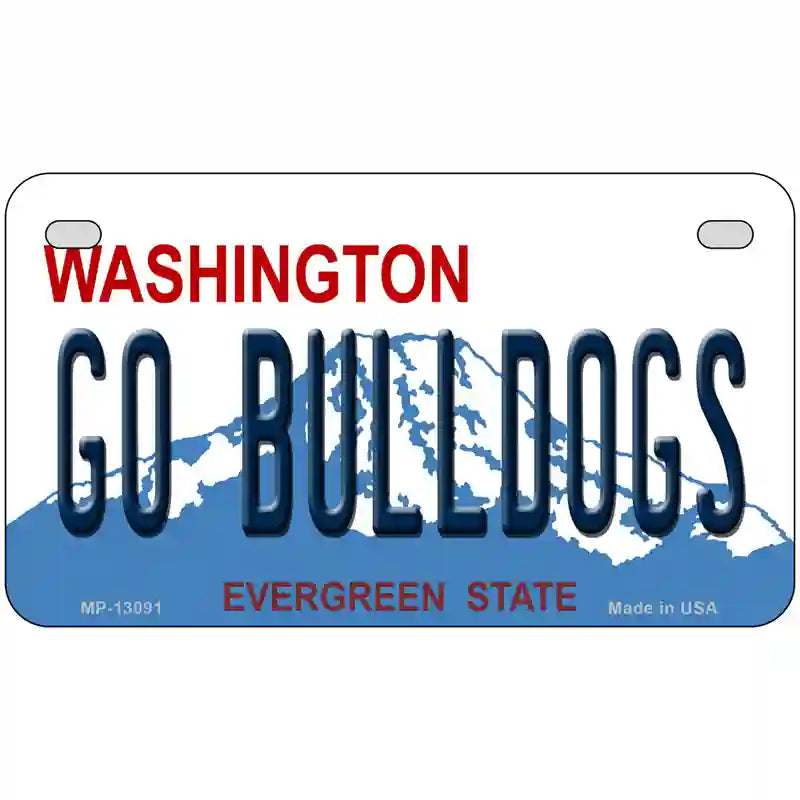 Go Bulldogs Washington Novelty Metal License Plate 7" x 4" (MP)