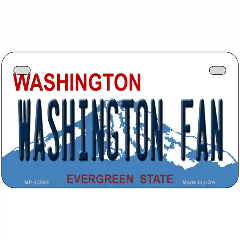 Washington Fan Novelty Metal License Plate 7" x 4" (MP)