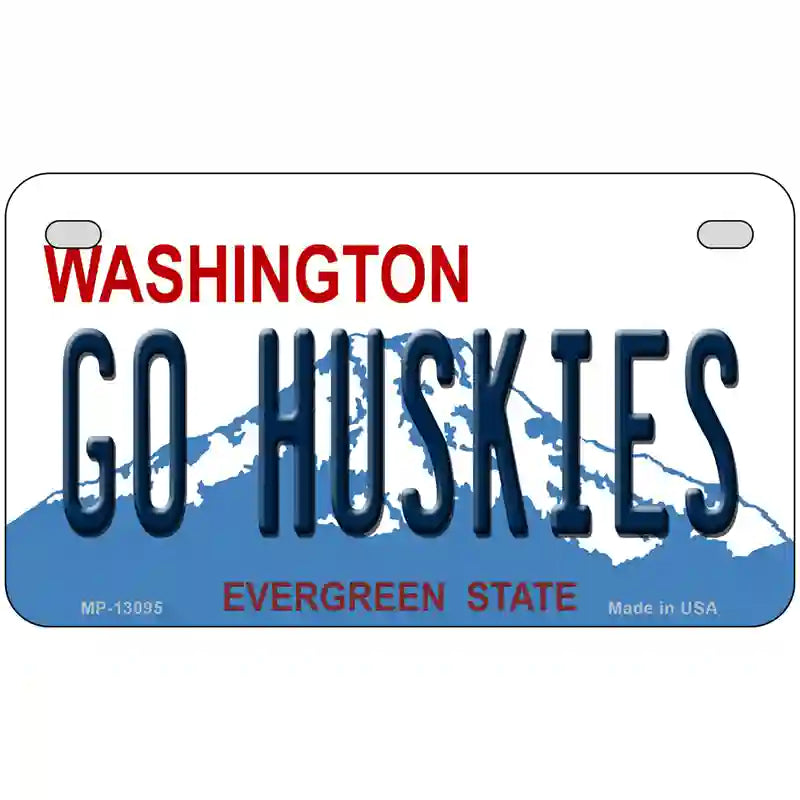 Go Huskies Novelty Metal License Plate 7" x 4" (MP)