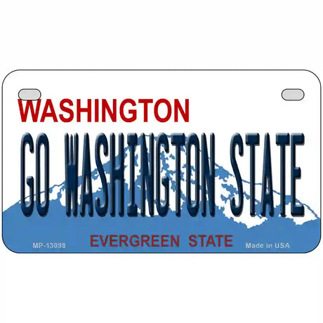 Go Washington State Novelty Metal License Plate 7" x 4" (MP)