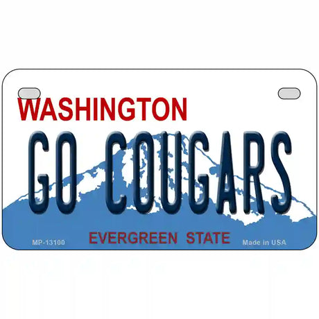 Go Cougars Washington Novelty Metal License Plate 7" x 4" (MP)