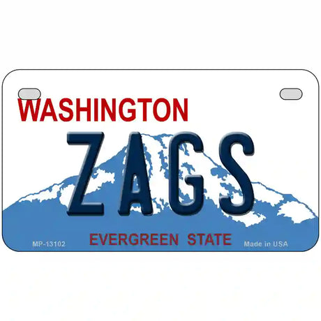 Zags Novelty Metal License Plate 7" x 4" (MP)