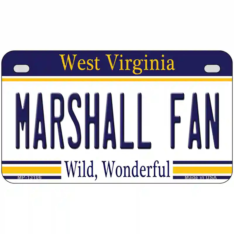 Marshall Fan Novelty Metal License Plate 7" x 4" (MP)