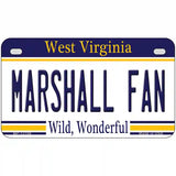 Marshall Fan Novelty Metal License Plate 7" x 4" (MP)