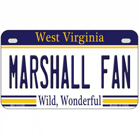 Marshall Fan Novelty Metal License Plate 7" x 4" (MP)