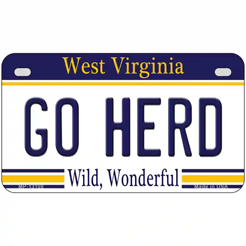 Go Herd Novelty Metal License Plate 7" x 4" (MP)